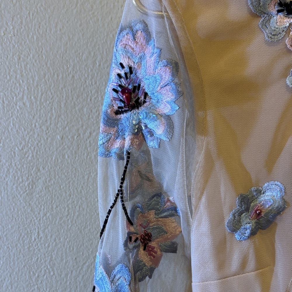 ASOS Elegant Floral Dress - Pink and Blue - Picture 3 of 7